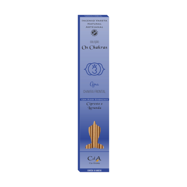 Incenso Vareta os Chakras - Frontal - Cipreste e Lavanda 10 Varetas