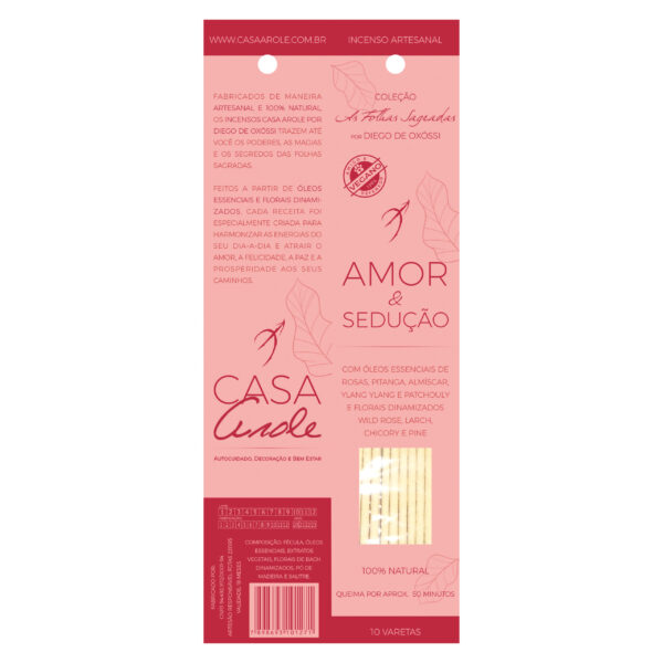 Incenso Vareta - Casa Arole | Amor & Sedução 10 Varetas