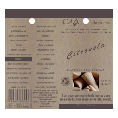Incenso Cone Citronela 10 Cones