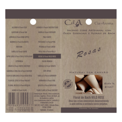 Incenso Cone Rosas 10 Cones