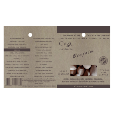 Incenso Cone Refluxo Benjoim 10 Cones