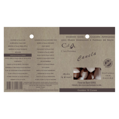 Incenso Cone Refluxo Canela 10 Cones