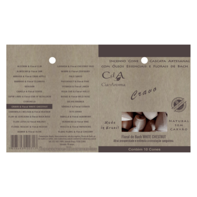 Incenso Cone Refluxo Cravo 10 Cones