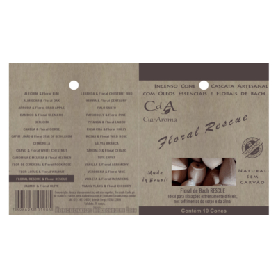 Incenso Cone Refluxo Floral Rescue 10 Cones