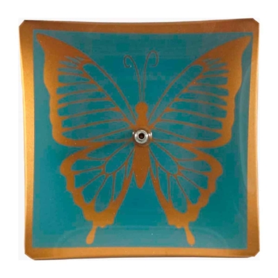 Incensário de Vidro Quadrado Mandal Dourado e Cinza