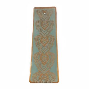 Incensário de Vidro Canaleta Mandala Prata e Dourado