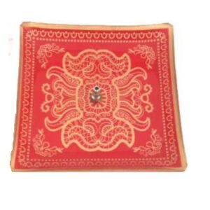 Incensário de Vidro Quadrado Mandala Vermelho e Dourado