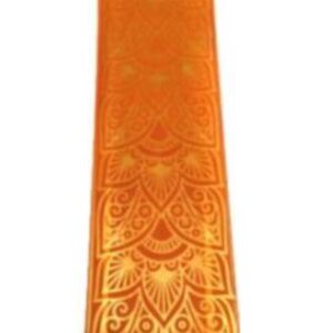 Incensário de Vidro Canaleta Mandala Laranja e Dourado