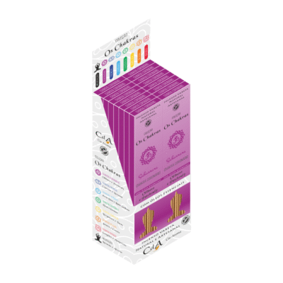 Display Incenso Vareta os Chakras - Coronário 16 Cartelas